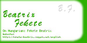 beatrix fekete business card